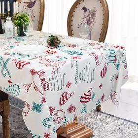 Muwago Christmas Garland Trimming Printed Fabric Tablecloth For Dining Room Decoration Washable Anti-Stain Anti-Oil Table Cover (size: W52"*H108")